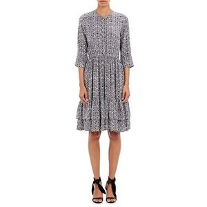 Ulla Johnson Batik-Print Silk Midi Dress in Slate, Size 2